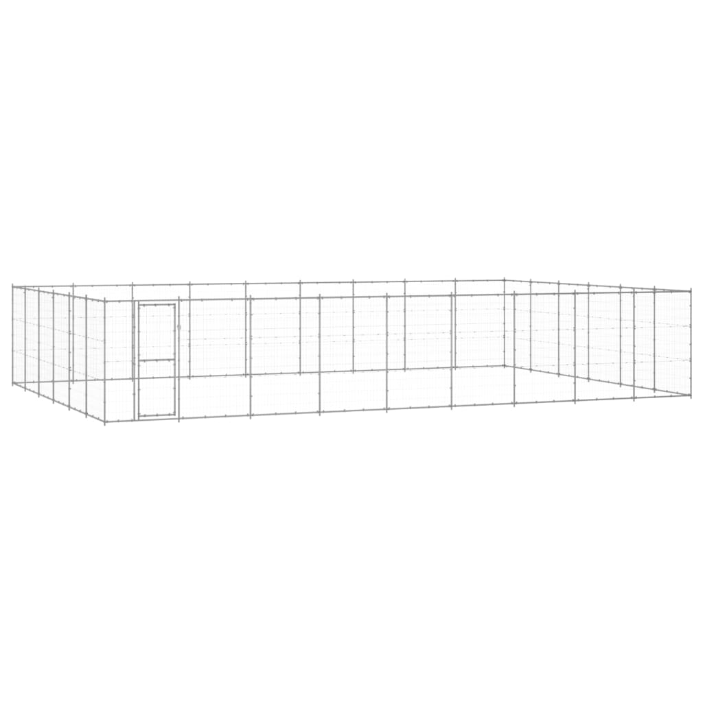 vidaXL Outdoor Dog Kennel Galvanised Steel 65.34 må_