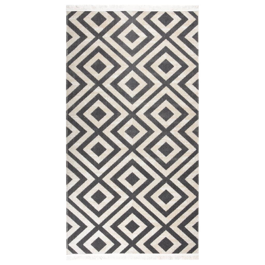 vidaXL Outdoor Rug Flatweave 80x150 cm Light Black and Light Beige