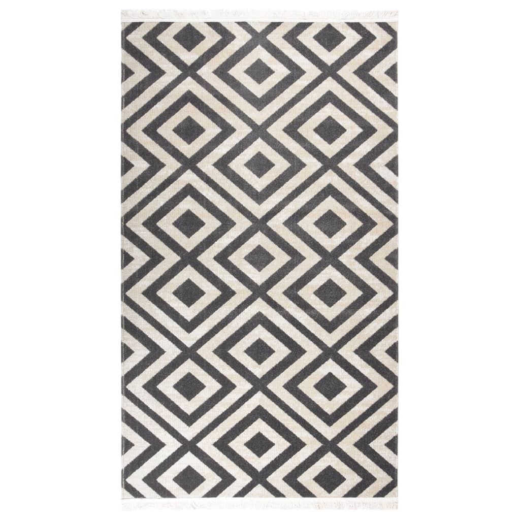 vidaXL Outdoor Rug Flatweave 115x170 cm Light Black and Light Beige