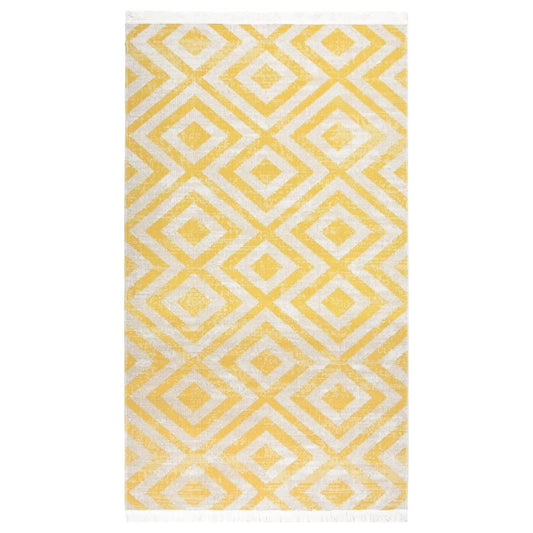 vidaXL Outdoor Rug Flatweave 115x170 cm Yellow and Beige
