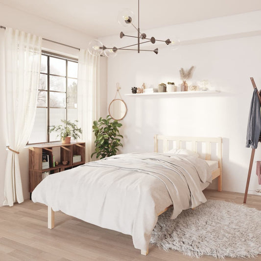 vidaXL Bed Frame Solid Wood Pine 75x190 cm Small Single
