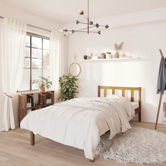 vidaXL Bed Frame Honey Brown Solid Wood Pine 90x190 cm Single