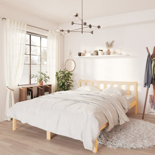 vidaXL Bed Frame Solid Wood Pine 120x190 cm Small Double