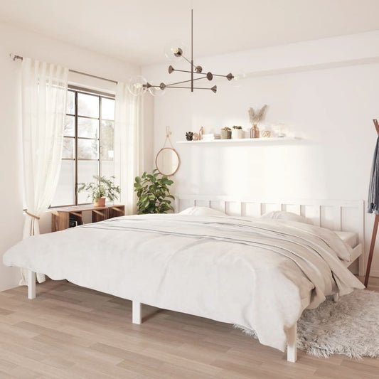 vidaXL Bed Frame White Solid Pinewood 200x200 cm
