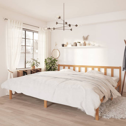 vidaXL Bed Frame Honey Brown Solid Pinewood 200x200 cm