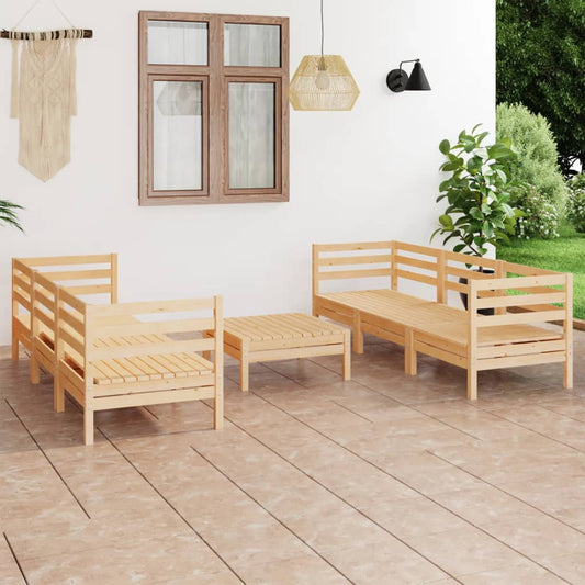 vidaXL 7 Piece Garden Lounge Set Solid Pinewood