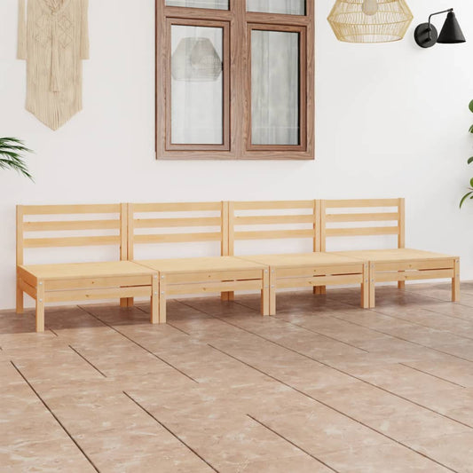 vidaXL 4 Piece Garden Lounge Set Solid Pinewood