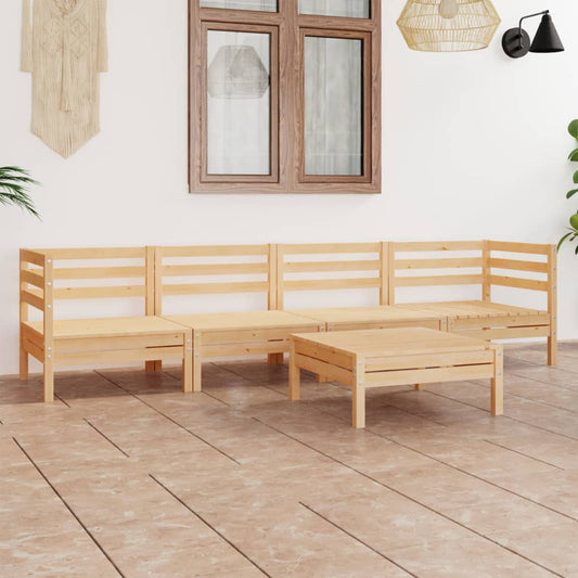 vidaXL 5 Piece Garden Lounge Set Solid Pinewood