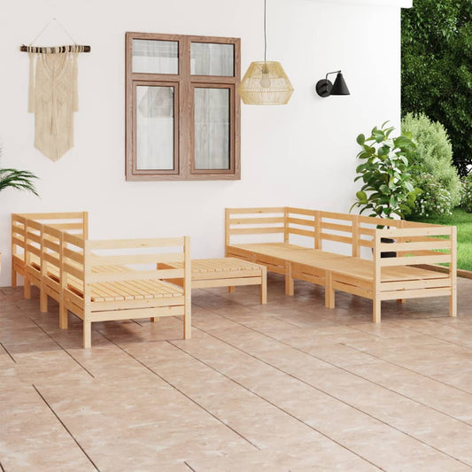 vidaXL 9 Piece Garden Lounge Set Solid Pinewood