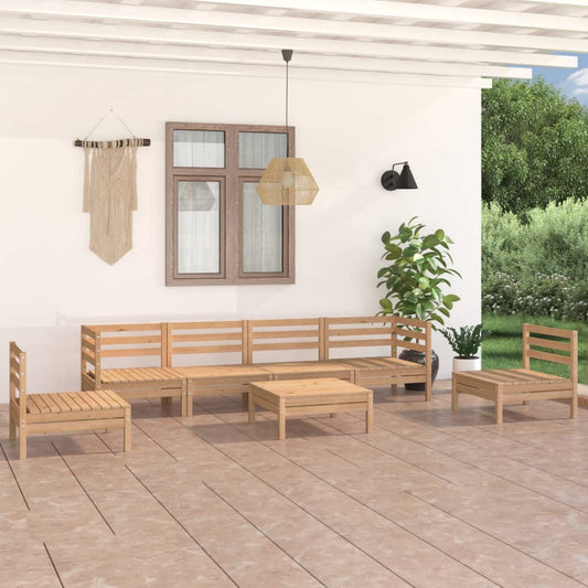 vidaXL 7 Piece Garden Lounge Set Solid Pinewood