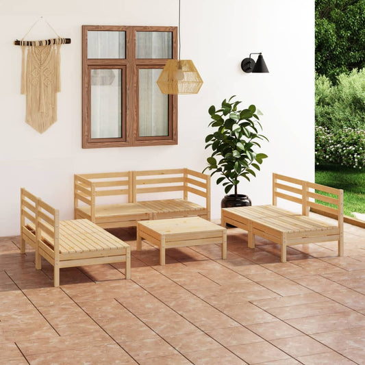 vidaXL 7 Piece Garden Lounge Set Solid Pinewood