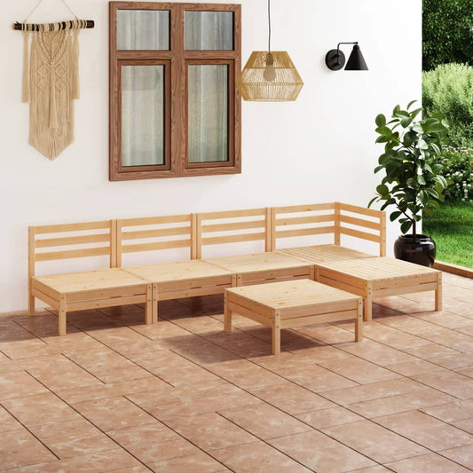 vidaXL 6 Piece Garden Lounge Set Solid Pinewood