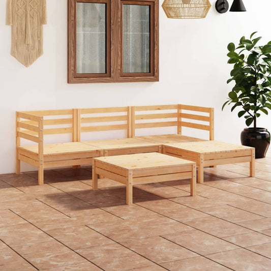 vidaXL 5 Piece Garden Lounge Set Solid Pinewood