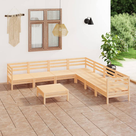 vidaXL 8 Piece Garden Lounge Set Solid Wood Pine
