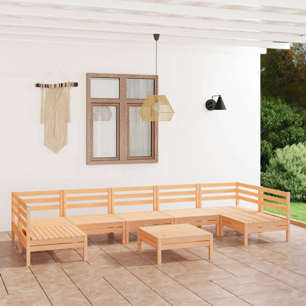 vidaXL 8 Piece Garden Lounge Set Solid Wood Pine