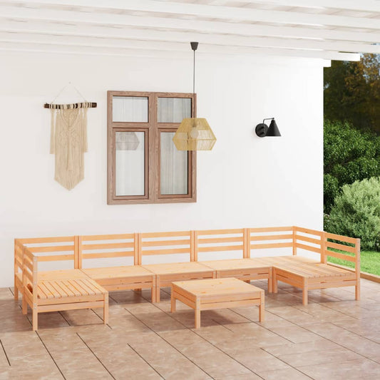 vidaXL 8 Piece Garden Lounge Set Solid Wood Pine
