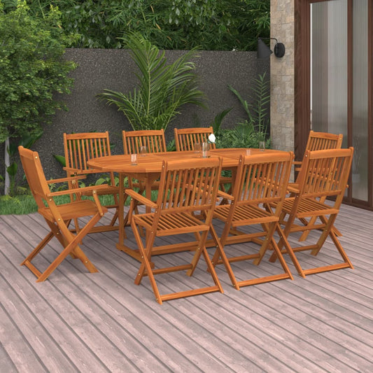 vidaXL 9 Piece Garden Dining Set Solid Acacia Wood