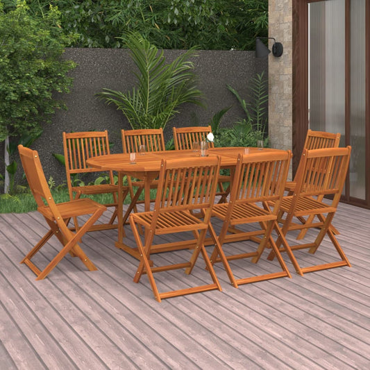 vidaXL 9 Piece Garden Dining Set Solid Acacia Wood