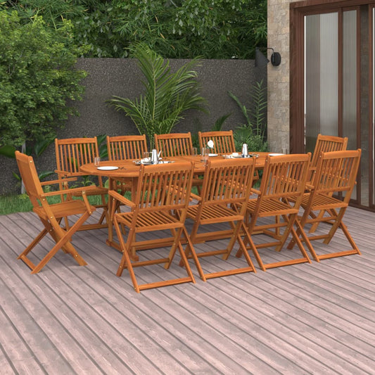 vidaXL 11 Piece Garden Dining Set Solid Acacia Wood