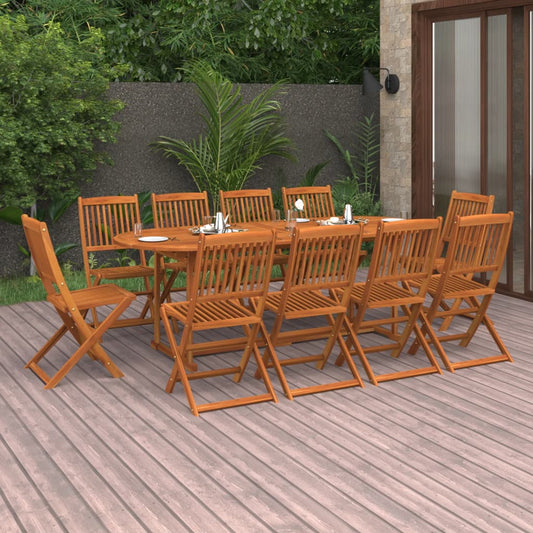 vidaXL 11 Piece Garden Dining Set Solid Acacia Wood