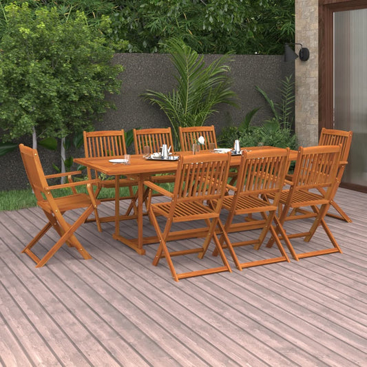 vidaXL 9 Piece Garden Dining Set Solid Acacia Wood
