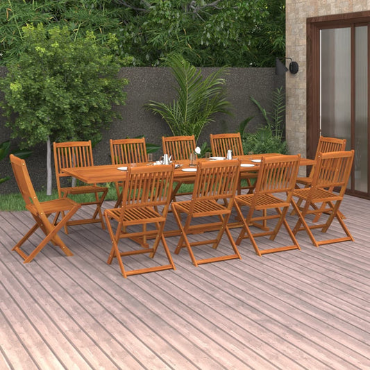 vidaXL 11 Piece Garden Dining Set Solid Acacia Wood