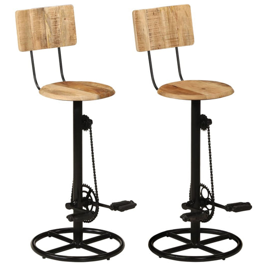 vidaXL Bar Stools 2 pcs Solid Wood Mango