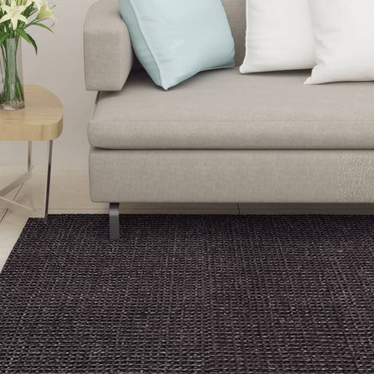vidaXL Rug Natural Sisal 66x350 cm Black