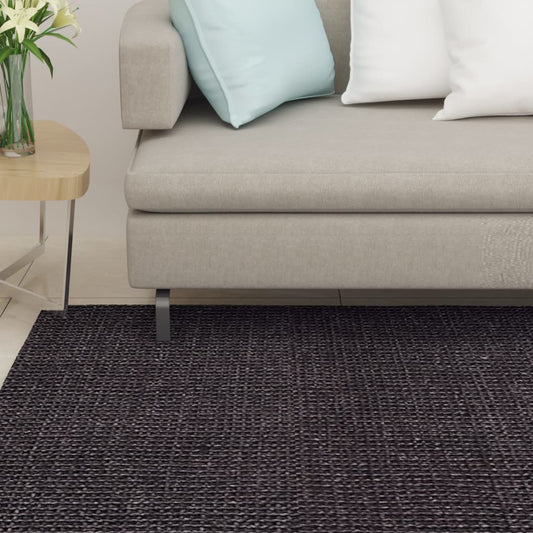 vidaXL Rug Natural Sisal 80x350 cm Black