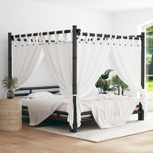 vidaXL Canopy Bed Dark Brown 200x200 cm Bamboo