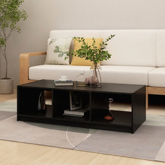 vidaXL Coffee Table Black 110x50x34 cm Solid Pinewood