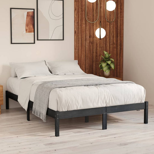 vidaXL Bed Frame Grey Solid Wood Pine 120x200 cm
