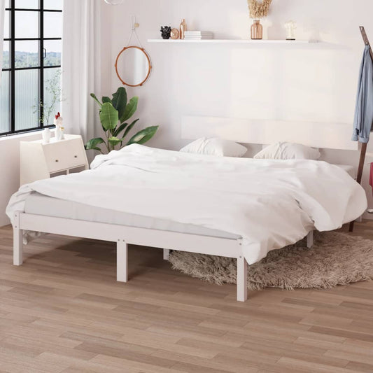 vidaXL Bed Frame White Solid Wood Pine 160x200 cm