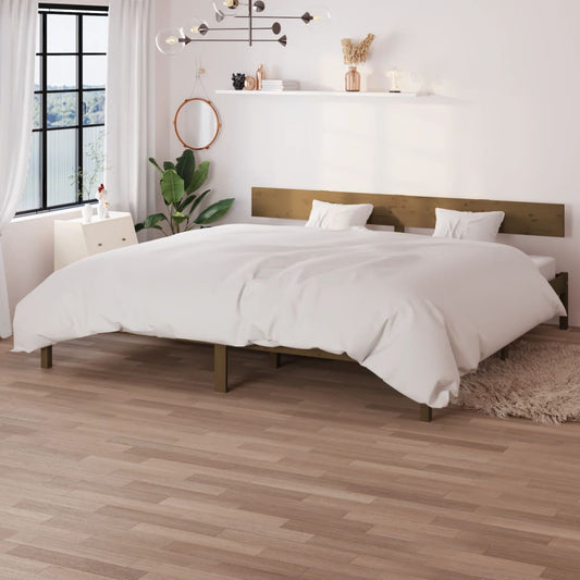vidaXL Bed Frame Honey Brown Solid Wood Pine 200x200 cm