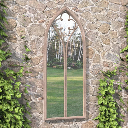 vidaXL Garden Mirror Sand 100x45 cm Iron for Outdoor Use