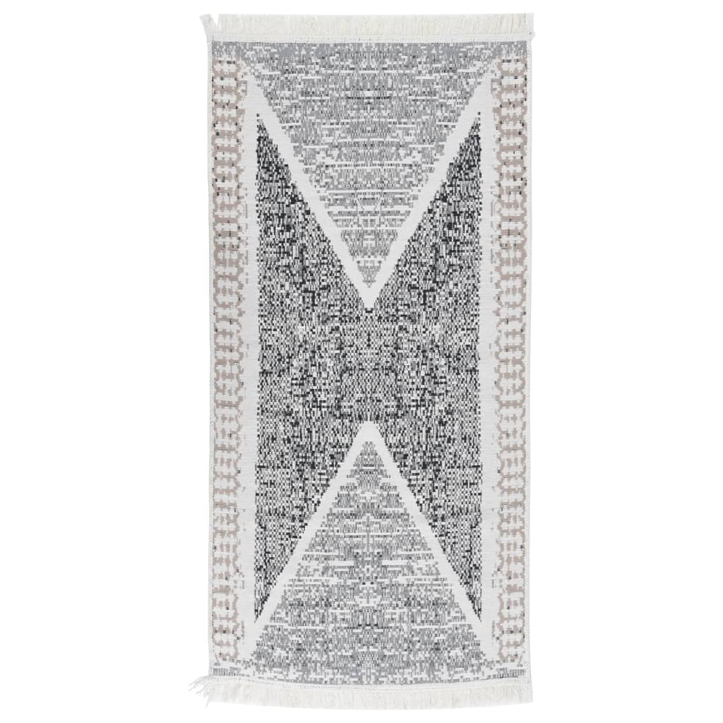 vidaXL Rug Black and Grey 100x200 cm Cotton