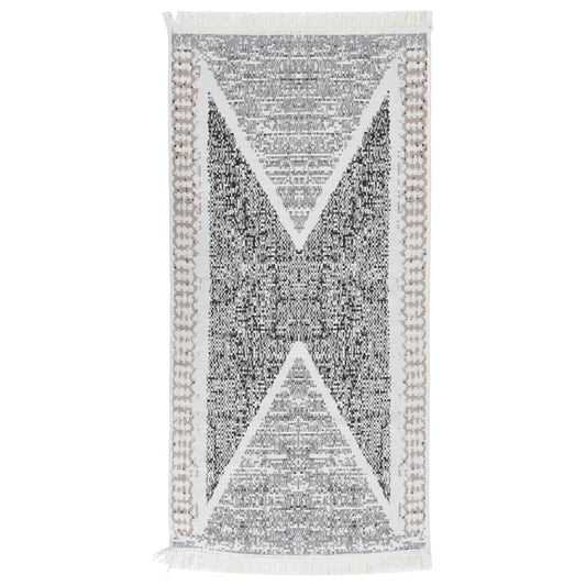 vidaXL Rug Black and Grey 100x200 cm Cotton