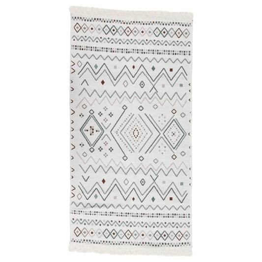 vidaXL Rug Beige and Blue 80x150 cm Cotton