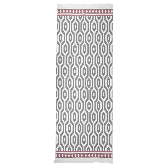 vidaXL Rug Grey 100x300 cm Cotton