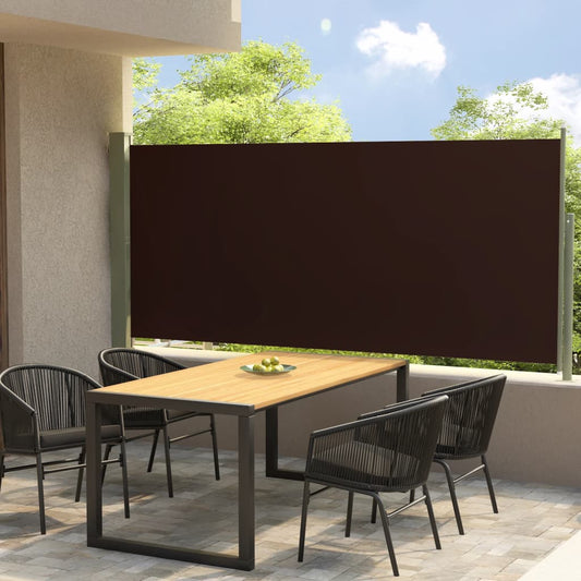 vidaXL Patio Retractable Side Awning 117x300 cm Brown