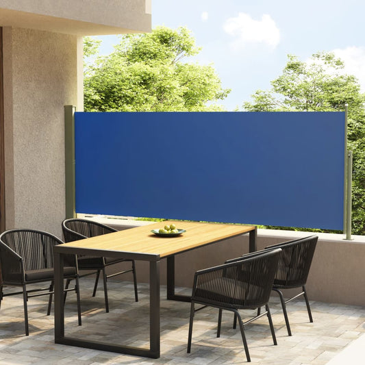 vidaXL Patio Retractable Side Awning 117x300 cm Blue