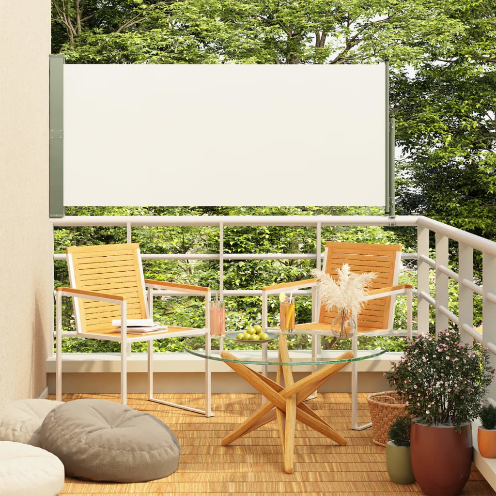 vidaXL Patio Retractable Side Awning 160x300 cm Cream
