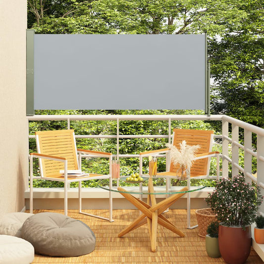 vidaXL Patio Retractable Side Awning 160x300 cm Grey