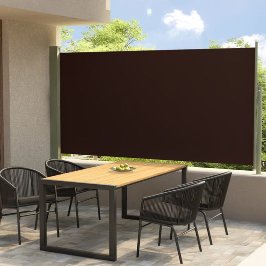 vidaXL Patio Retractable Side Awning 160x300 cm Brown