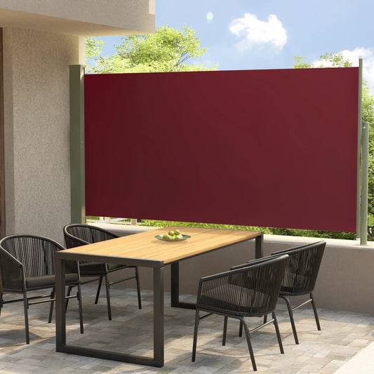 vidaXL Patio Retractable Side Awning 160x300 cm Red
