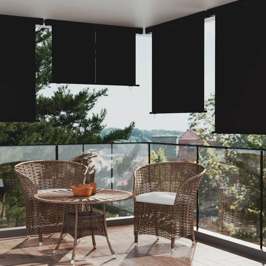 vidaXL Balcony Side Awning 165x250 cm Black