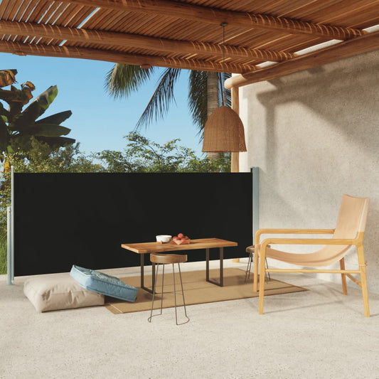 vidaXL Retractable Side Awning 117x300 cm Black