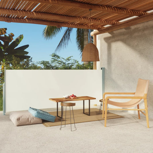 vidaXL Patio Retractable Side Awning 117x300 cm Cream