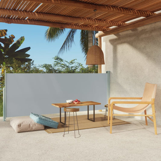 vidaXL Retractable Side Awning 117x300 cm Grey