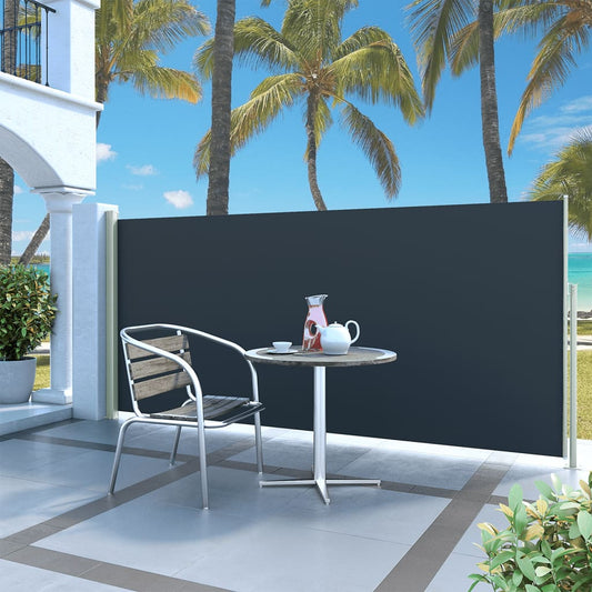 vidaXL Patio Retractable Side Awning 140x300 cm Black